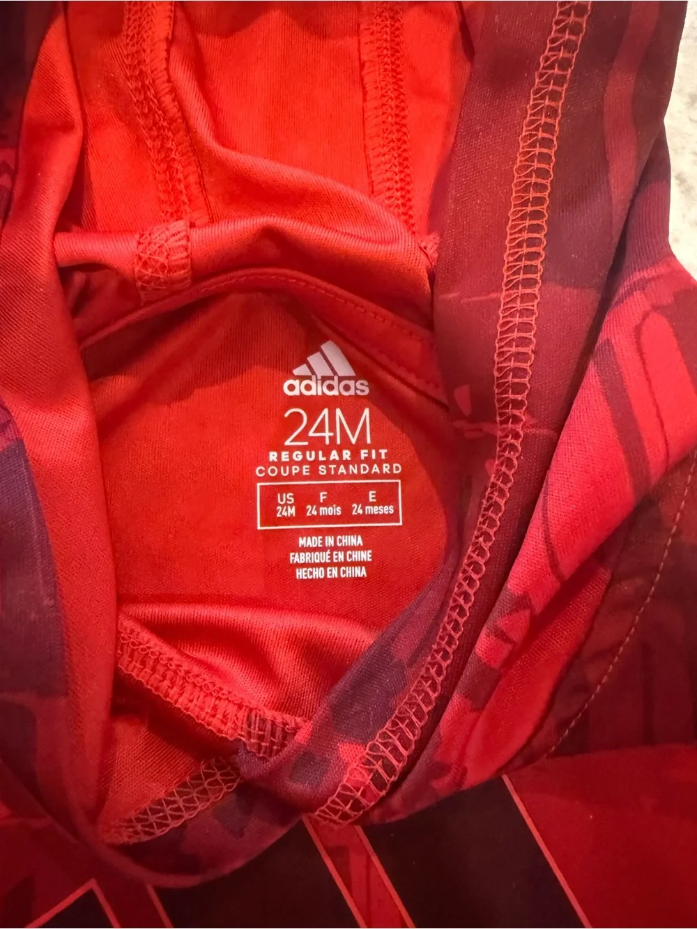 adidas Red Graphic Hooded Performance Sweatshirt